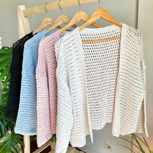 Summer Knitted Cardigan, stylish cardigan, crochet cardigan, gift for her, gift for mom, Knit Cardigan